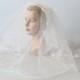 Wedding Veil / Lace Veil / 1970s Wedding Veil / Blusher / Lace Trimmed Veil / White