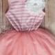 Pink & White Toddler Girls Tutu Dress,  Flower Girl dress, Easter Dress Outfit, Birthday Dress, Beach Wedding, girls pink tutu dress