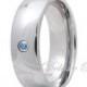 Tungsten Wedding Ring,Aquamarine Wedding Band,March Birthstone Tungsten Band,Mens Tungsten Ring,Engagement Ring,Handmade,FREE  Engraving
