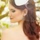 Tiny Steampunk Hat, Fascinator, Birdcage Veil Wedding Veil - Cartagena