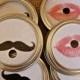 Mustache and Lips - Party Mason Jar Lids - 6 Lids Only