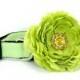 Wedding dog collar- Light Mint Green  Dog Collar with flower set  (Mini,X-Small,Small,Medium ,Large or X-Large Size)- Adjustable