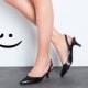 Sale 30% off Women balck slingback shoes - kitten heel golden shoes - Last sizes FREE SHIPPING- Handmade by ImeldaShoes