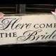 Here Comes the BRIDE Sign/Wedding /Revesable It's Party Time/Photo Prop/U Choose Colors/Great Shower Gift/navy blue/white/pink