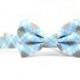 Blue Argyle Dog Bow Tie Collar Grey White Wedding Dog Bowtie Collar