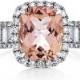 RESERVED Payment For Kenneth Morganite ENGAGEMENT RING 4.55cttw  14k White Gold Diamond Halo  Wedding Ring