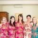 Set of 5 Bridesmaid robes - Floral kimono robes - Morning of wedding - getting ready photo prop - matching robes for bride and bridesmaids