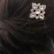 Crystal Rhinestone Hair Comb, Wedding Bridal Head Piece, Silver Bridesmaids Hair Clip, Flower Girl Hair Accessory, Vintage Style Hair