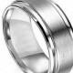 8MM Titanium Ring Flat Brushed Center Polished Shiny Edge Men's Wedding Engagement Anniversary Band Comfort Fit Size 7 8 9 10 11 12 13 14 15