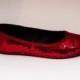 Sequin Red Ballet Flats Slippers Shoes by Princess Pumps