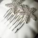 Bridal Rhinestone Hair Comb Double Crystal Starfish Hair Comb Hair Clip Wedding Hair Accessories Beach Wedding Jewelry CM083LX