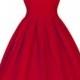 Red Audrey Hepburn Style 50S Retro Dress