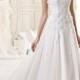 JW15150 romantic florals details slim a line wedding dress 2015