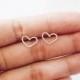 Heart stud earrings, heart earrings. tiny earring. gold earring. bridesmaids gift, wedding gift. valentines day gift