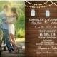 Mason Jar Wedding Invitation DIY PRINTABLE Digital File or Print (extra) Country Wood Wedding Invitation String Light Wedding Invitation