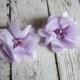 Lavender  Shoe Clips - Lilac Shoe Clips - Flower Shoe Clips Wedding Bride Bridesmaid Flower Girl Pearl Rhinestone Bridal Light Purple