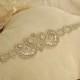 Bridal Rhinestone Applique, Beaded Wedding Gown Applique for Bridal Sash, Wedding Gown Belt