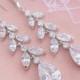Stunning Long Bridal Earrings Crystal Bridal Earrings Bridal Jewelry CZ Dangle Earrings Bridal Earings Bridal Accessories