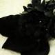 Black Velvet and Organdy Flowers Millinery Hydrangea Bouquet Shabby Chic Violets for Hats Crafts Weddings