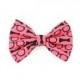 Geek Chic Dog Bow - Preppy Bow Tie and Glasses Detachable Coral and Salmon Pet Bow Tie for Cats and Dogs