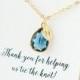 Blue Bridesmaid Necklace Initial Charm Personalized Jewelry Personalized Necklace Bridal Gift Wedding Party Gift Limonbijoux