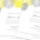 Wedding invitation template yellow & gray DIY summer wedding invitations "Flower Burst" Gerber Daisy digital printable YOU EDIT download
