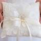 Handmade Wedding Ring Bearer Pillow, White, ivory,Lace Ring Pillow, Wedding Ring Holder, Handmade Wedding, Bridal Shower Gift