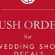RUSH ORDER- Wedding Shoe Decals