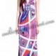 2014 EMILIO PUCCI Multicolor Print Gown Sleeveless Style