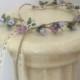 Woodland lavender lace flower crown Wedding party Bridal Accessories twine tie flower girl halo hair garland wreath circlet couronne fleurs