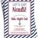 Nautical Bachelorette Invitation, Nautical Party, Anchors, Striped Invitation, Red, Blue, Sailor Invitation, Girls Night Out