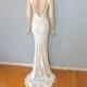 Vintage Inspired Wedding dress BOHO Mermaid Lace Wedding Dress UNIQUE wedding Dress Sz Large