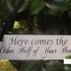 Ring Bearer Flower Girl Sign / "Here comes the Other Half of Your Heart" © / Painted Solid Wood / Wedding Prop / Home Decor