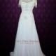 Damask Style Retro Hollywood Wedding Dress Vintage Wedding Dress Modest Wedding Dress 