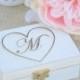 Personalized Rustic chic ring bearer box- monogram ring bearer box
