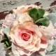 6" Succulent bouquet, blush pink silk flower and succulent wedding bouquet, blush bridal bouquet, keepsake bouquet