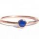 Sale! - Lapis & Solid Rose Gold Ring - Stacking Ring - Thin Gold Ring - Gemstone Ring - Engagement Ring -Blue Ring- MADE TO ORDER.