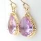 Lavender Purple / Gold Earrings - Bridesmaid Purple - Bridesmaid Jewelry - Purple Lavender Earrings - Bridesmaid Gift - ER1