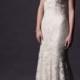 JW15154 fairy short sleeve lace illusion back trumpet wedding dress