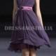 Buy Australia A-line Empire One-shoulder Belt With Flower Chiffon Knee Length Bridesmaid Dresses 8132212 at AU$120.05 - Dress4Australia.com.au