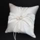 White or Ivory Wedding Ring Bearer Pillow