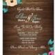Wood Watercolor Flowers Wedding Invitation DIY PRINTABLE Digital File or Print (extra) Watercolor Wedding Invitation Printable