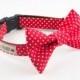 Red Polka Dot Bow Tie Dog Collar