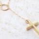 Gold Cross and Infinity Necklace, Infinity Lariat Necklace, Cross Necklace, 14K gold filled, spring, bridal jewelry, weddings, Christian