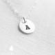 NEW Customized Sterling Silver Single 3/8" Disc Necklace - Hand Stamped Personalized Charm - Sterling Jewelry - Wedding Jewelry - Simple