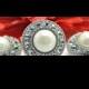 Pearl Rhinestone Buttons Acrylic PRETTY Shiny Ivory Pearl Buttons Embellishment Clear Rhinestone Flower Centers DIY Weddings 25mm 3367 91