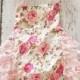Pink floral lace romper - vintage lace dress - bridesmaid dress - flower girl dress