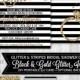 Bridal Shower Invitation, Modern Black & Gold Glitter Bridal Shower Invitation, Modern Typographic Black Invite - DIGITAL PRINTABLE FILE