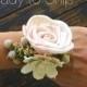 Luxe Wrist Corsage - Ready to Ship! Blush Rose Silver Brunia, Mother of the Bride, Natural Wedding, Shabby Chic Rustic Wedding