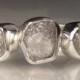 Three Stone Raw Diamond Engagement Ring - Recycled Palladium Sterling - 3.0CTS